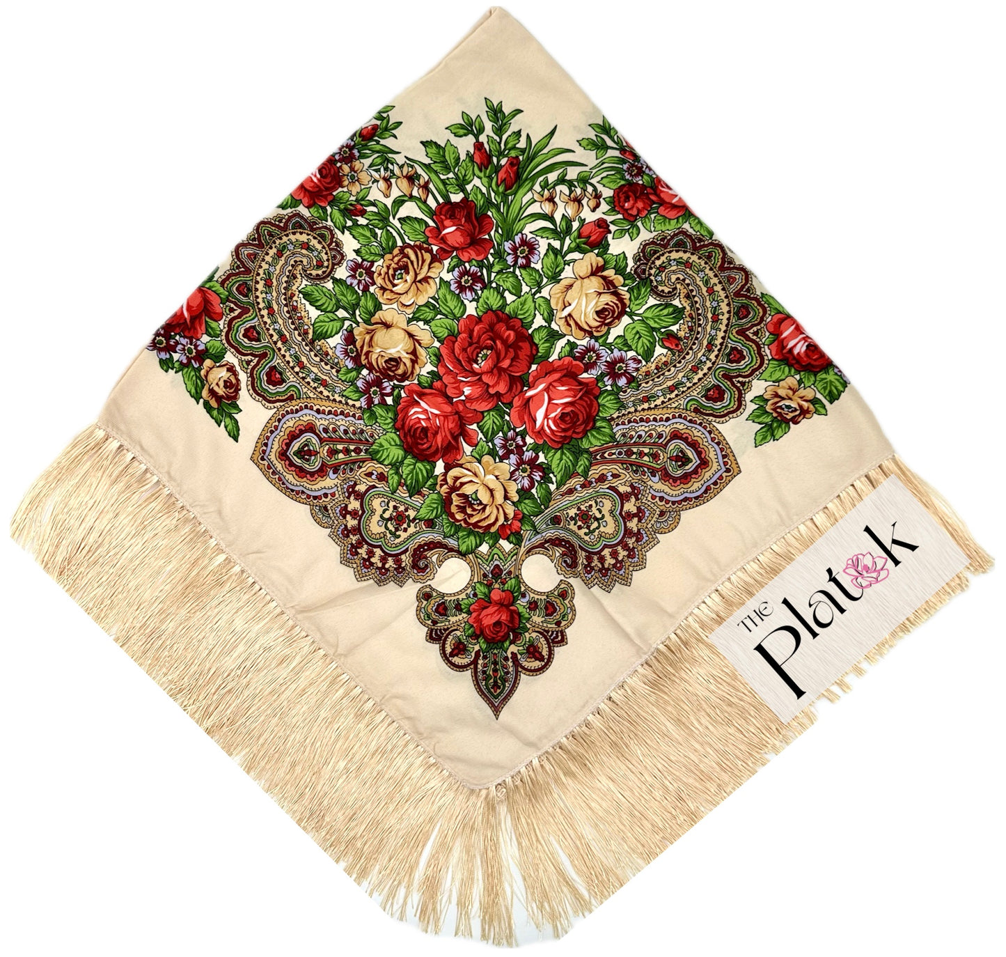 Cream #2 - Traditional Russian Orthodox Platok (90x90 cm)