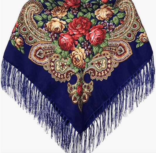 Purple  #1 - Traditional Russian Orthodox Platok (90x90 cm)