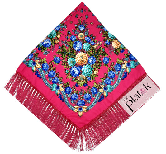 Pink #4 - Traditional Russian Orthodox Platok (90x90 cm)