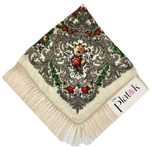 Cream / Beige #2  - Traditional Russian Orthodox Platok (90x90 cm)