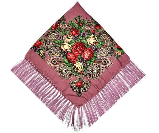 Pink #2 - Traditional Russian Orthodox Platok (90x90 cm)