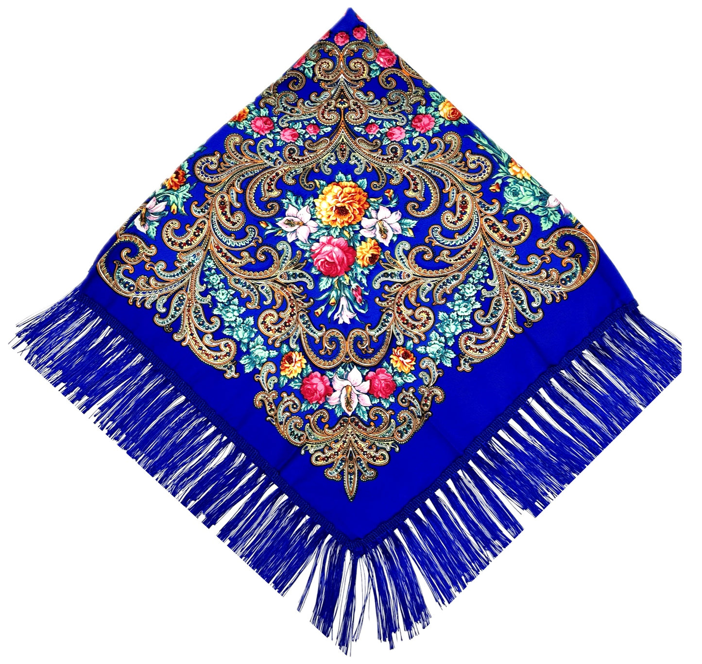 Royal Blue #2 - Traditional Russian Orthodox Platok (90x90 cm)