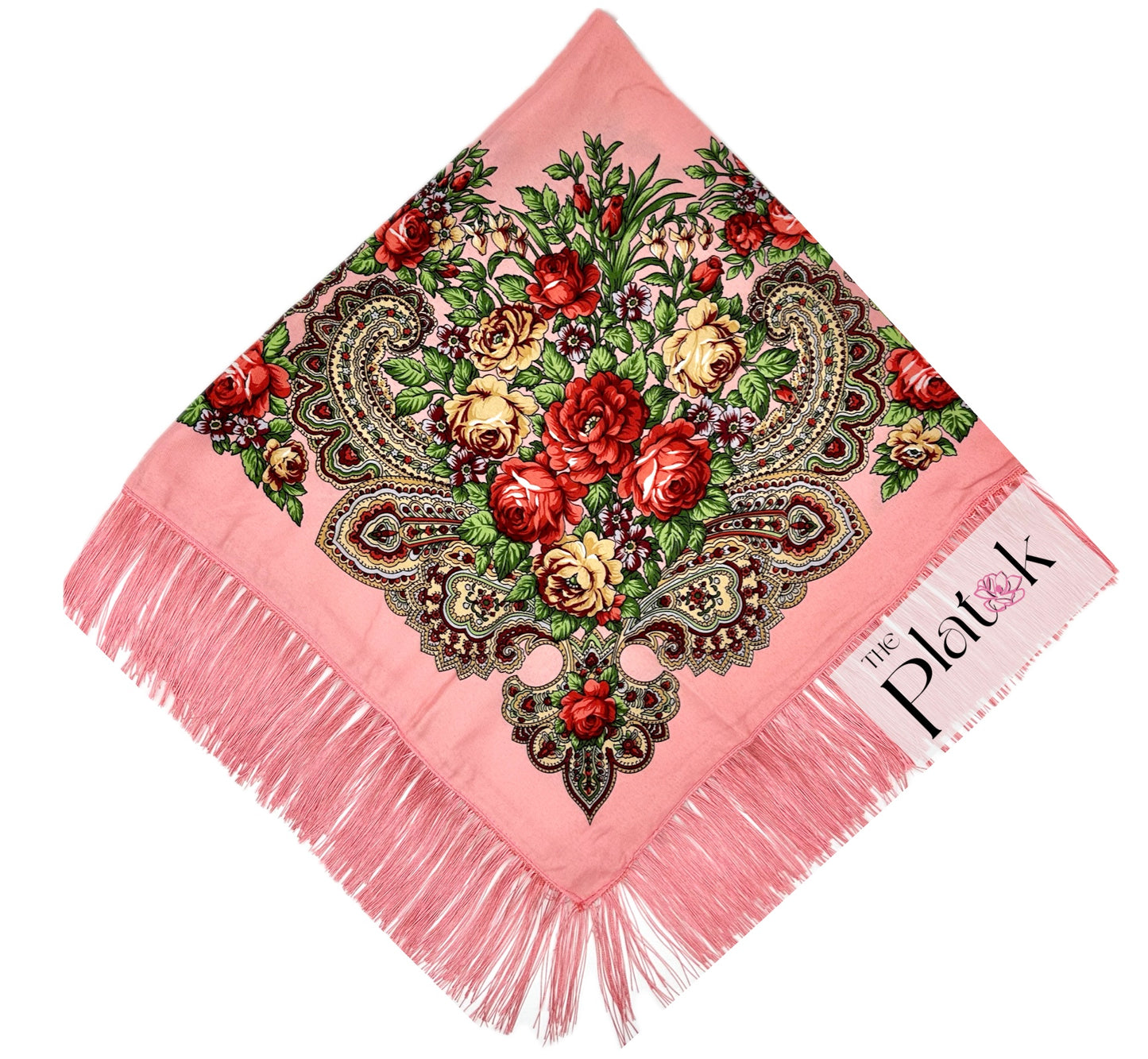 Pink #3 - Traditional Russian Orthodox Platok (90x90 cm)