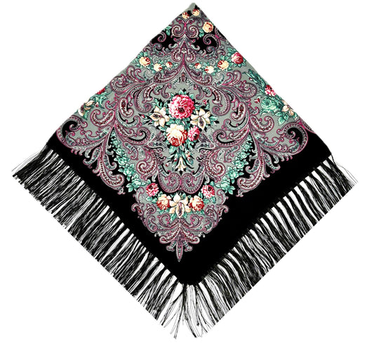 Black #2 - Traditional Russian Orthodox Platok (90x90 cm)