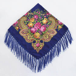 Royal Blue #1 - Traditional Russian Orthodox Platok (90x90 cm)