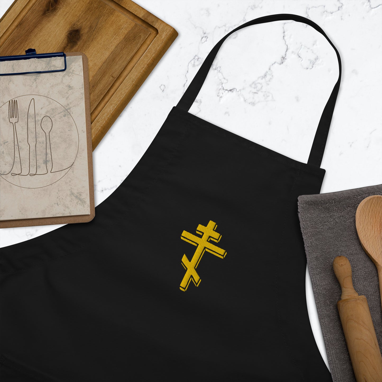 Embroidered Orthodox Cross Apron – Stylish & Practical