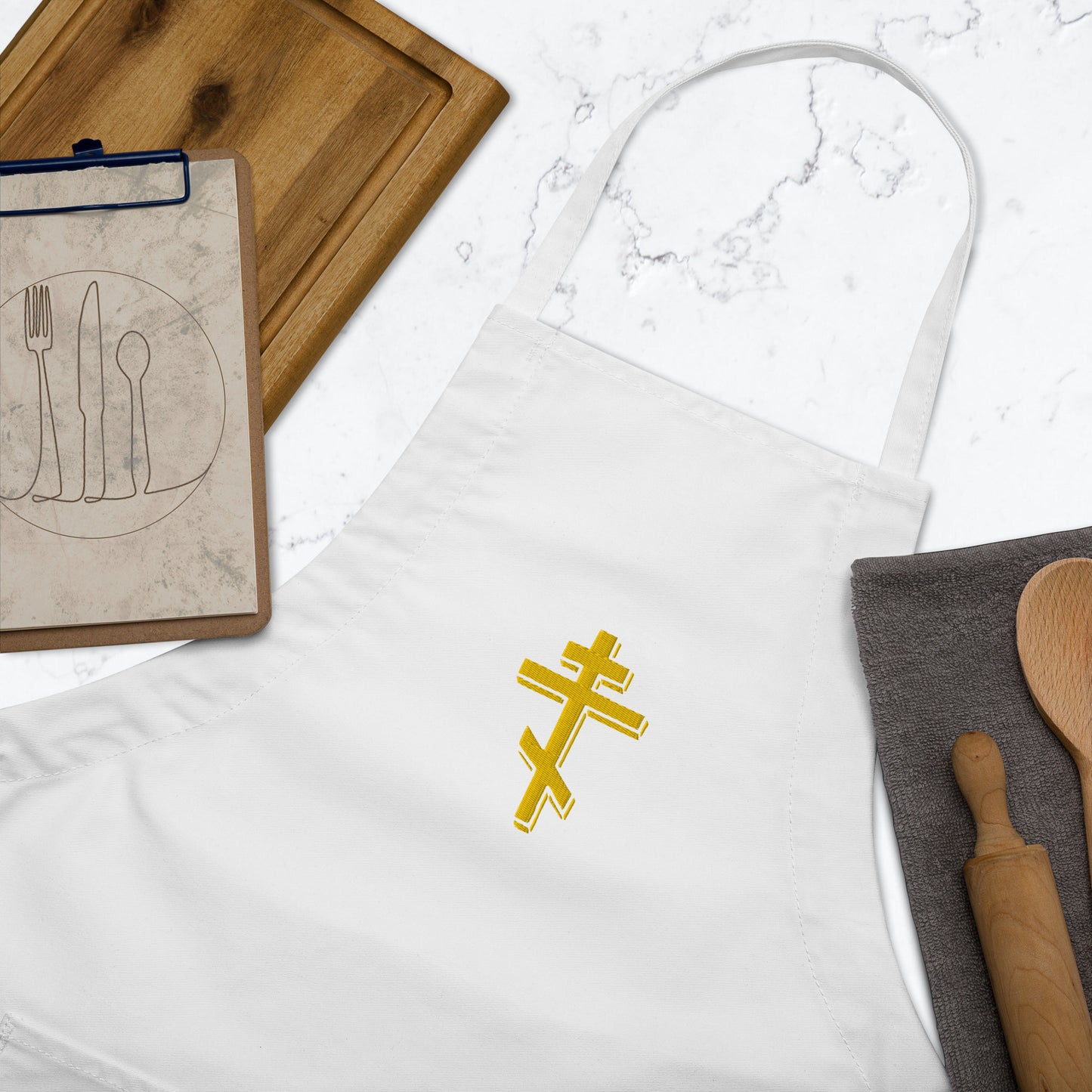 Embroidered Orthodox Cross Apron – Stylish & Practical