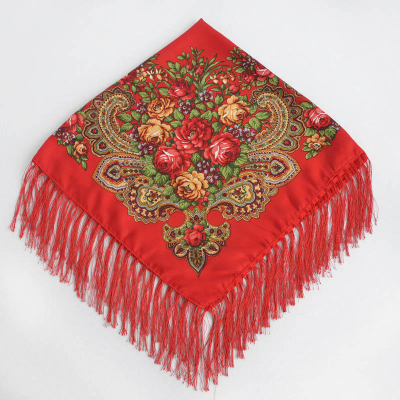 Red #1 - Traditional Russian Orthodox Platok (90x90 cm)