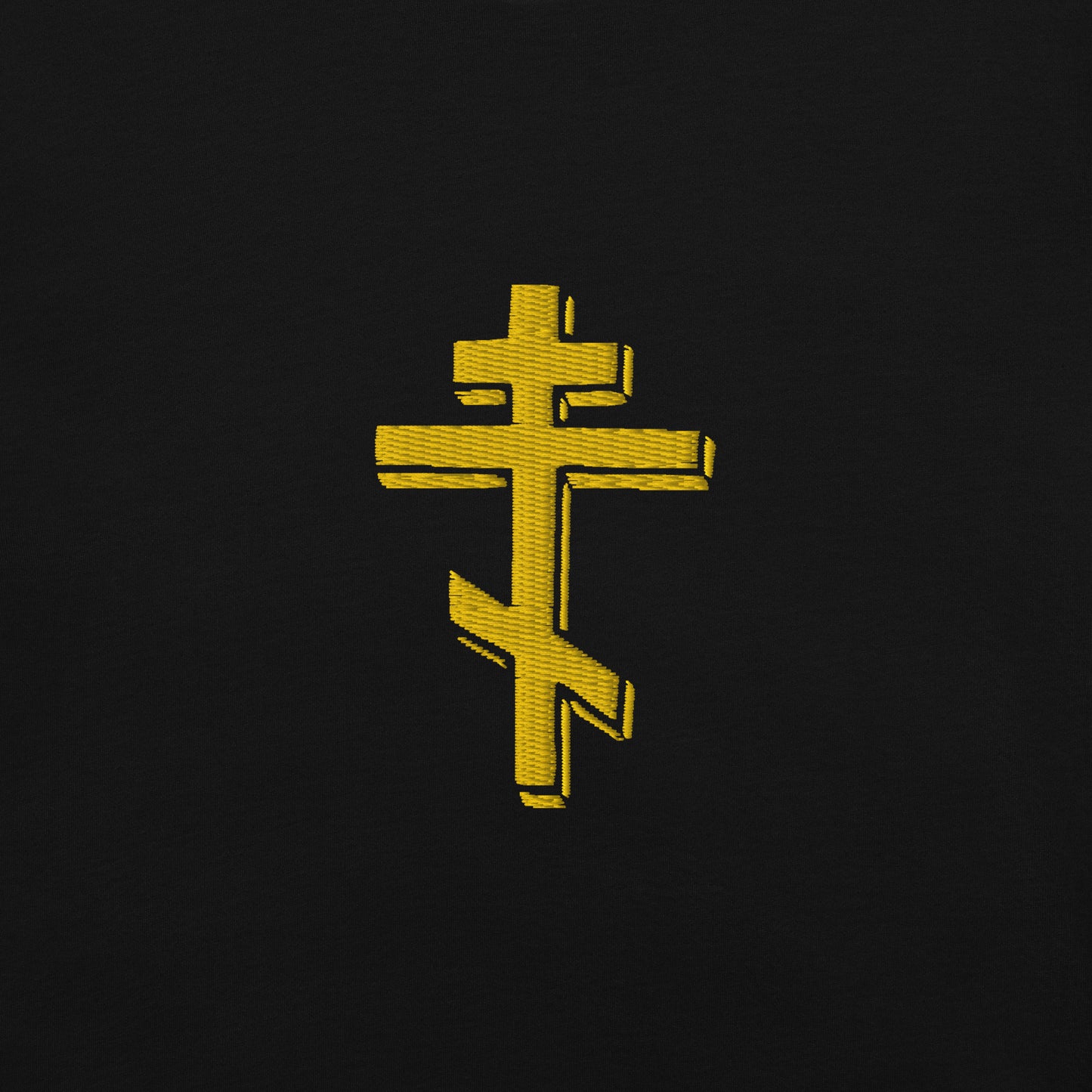 Premium Men's Heavyweight T-Shirt with Embroidered Orthodox Cross